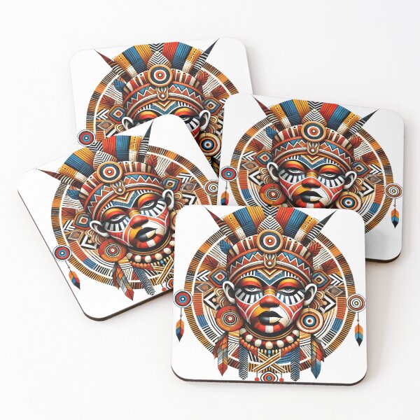 Item preview, Tribal African Warrior Mask Art - Colorful Ethnic Culture Design designed and sold by DrawHandArt.