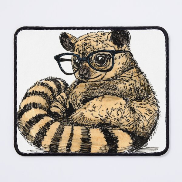 Item preview, Kinkajou in Glasses designed and sold by Scribbles & Doodles by Jinx.
