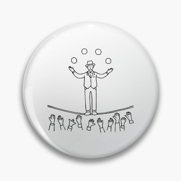 Item preview, performer juggling balls while balancing on a tightrope, high above a cheering crowd designed and sold by rasagamastore.
