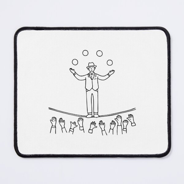 Item preview, performer juggling balls while balancing on a tightrope, high above a cheering crowd designed and sold by rasagamastore.
