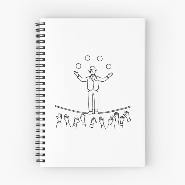 Item preview, performer juggling balls while balancing on a tightrope, high above a cheering crowd designed and sold by rasagamastore.