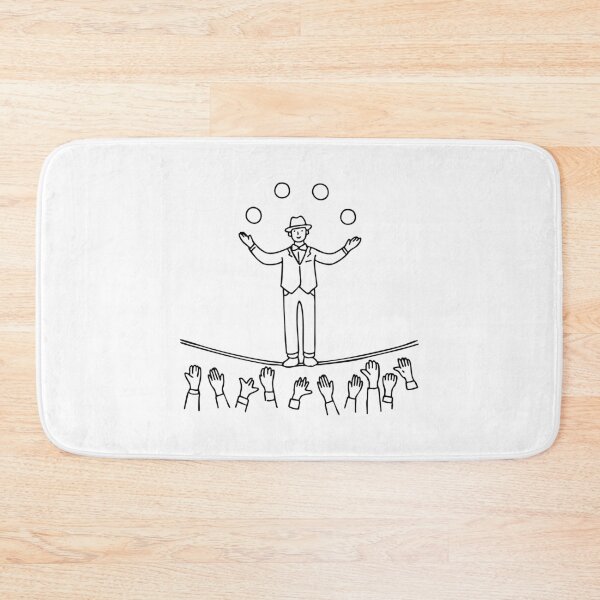 Item preview, performer juggling balls while balancing on a tightrope, high above a cheering crowd designed and sold by rasagamastore.