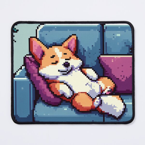Item preview, Cute Corgi sleeping on couch - Pixel Art designed and sold by Heidi25L.