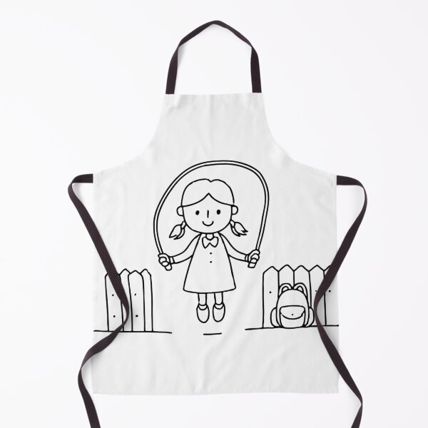Item preview, A child skipping with a jump rope near a schoolyard fence with a backpack leaning against it designed and sold by rasagamastore.