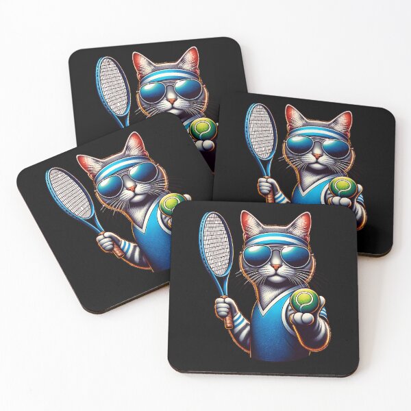 Item preview, Cool cat playing tennis. designed and sold by ReneMM.