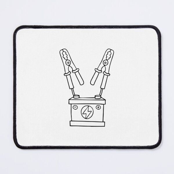 Item preview, A pair of jumper cables and a car battery beside each other in the garage designed and sold by rasagamastore.