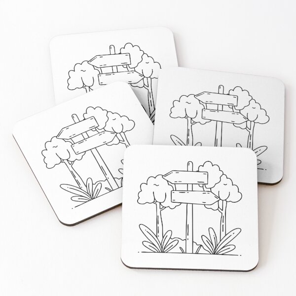 Item preview, A dense jungle filled with towering trees, with an old direction sign standing in a clearing designed and sold by rasagamastore.