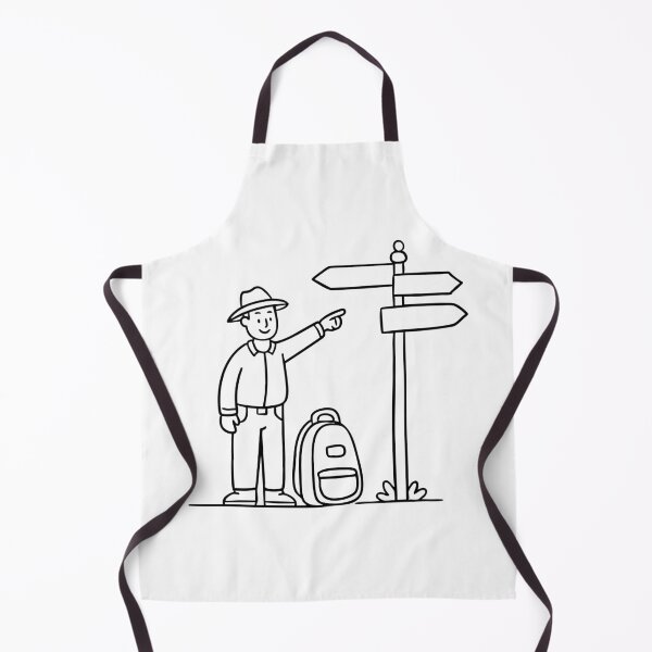 Item preview, A road sign pointing toward a highway junction while a traveler's backpack sits nearby designed and sold by rasagamastore.
