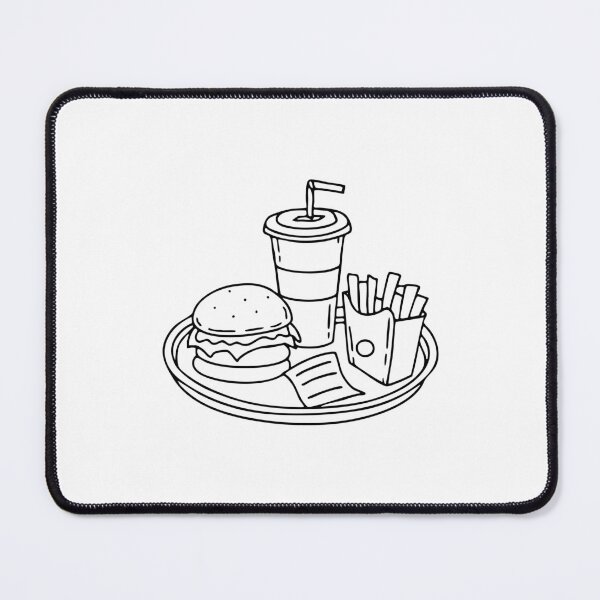 Item preview, A tray of junk food with burgers, drinks, fries, and a crumpled fast food receipt on the table designed and sold by rasagamastore.