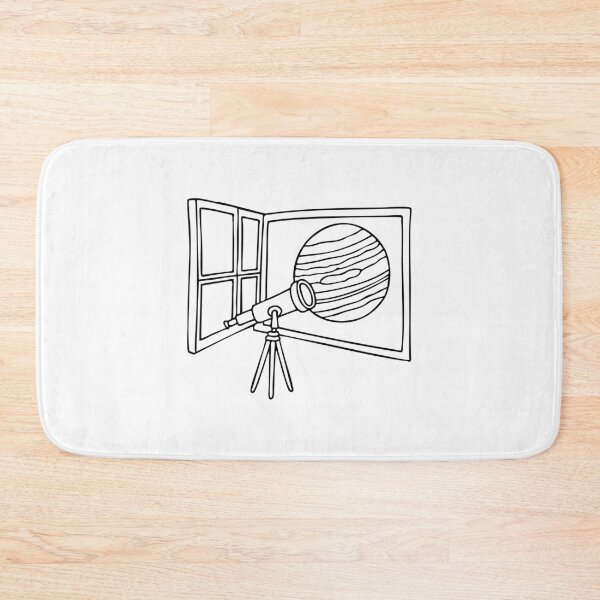 Item preview, A telescope in an observatory with an open window, offering a view of the planet Jupiter designed and sold by rasagamastore.