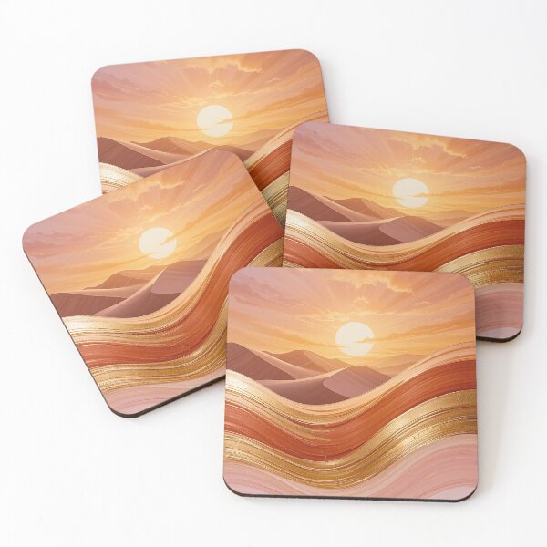 Item preview, Minimalist Abstract Desert Scene with Gold Accents Poster designed and sold by BorgSpareParts.