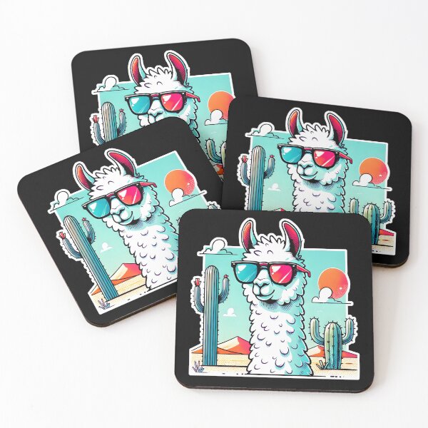 Item preview, Cool Llama with Sunglasses - Retro Desert Vibes designed and sold by DrawHandArt.