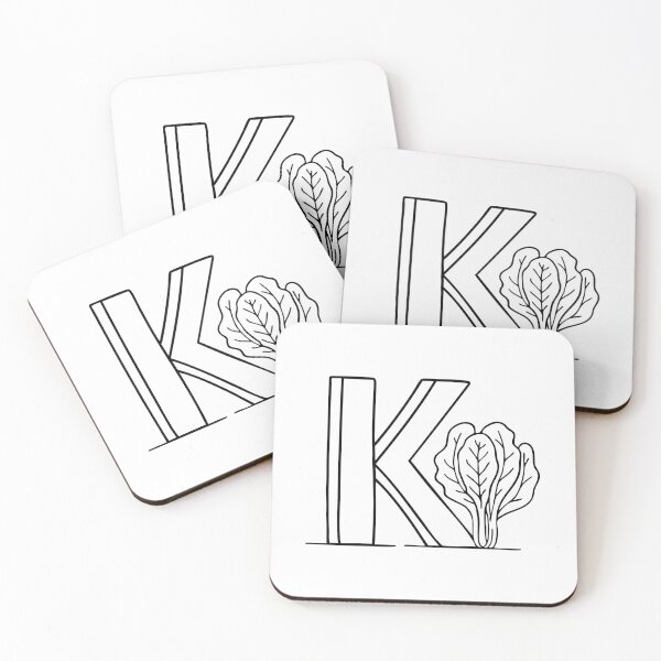 Item preview, An illustration of kale beside letter K designed and sold by rasagamastore.
