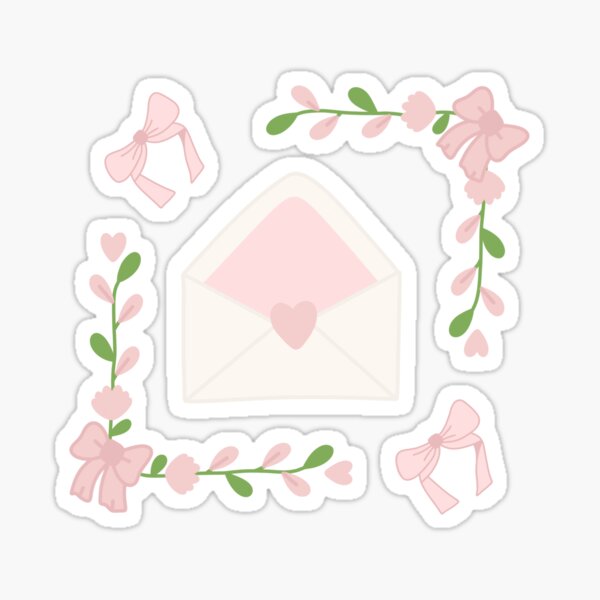 Item preview, Envelope Flower Ribbon Sticker Pack designed and sold by PixelPalmPrints.