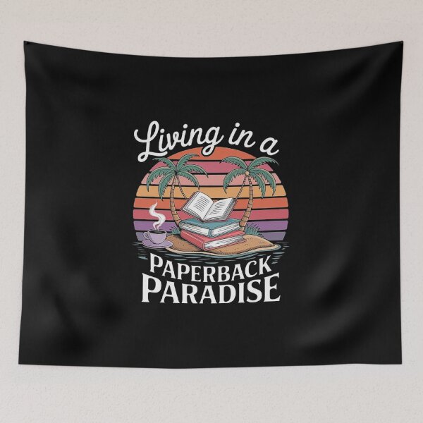 Item preview, Living in a Paperback Paradise – Retro Book Lover designed and sold by love3617.
