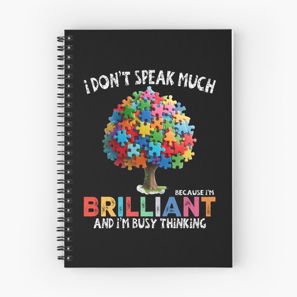 Item preview,  I Don't Speak Much Because I'm Brilliant And I'M Busy Thinking -  Colorful Puzzle Tree - Autistic Girl & Boy  designed and sold by Smix Pixels.