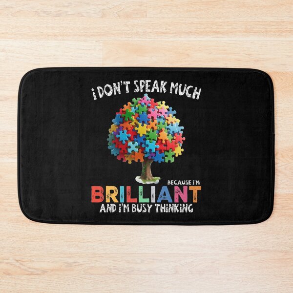 Item preview,  I Don't Speak Much Because I'm Brilliant And I'M Busy Thinking -  Colorful Puzzle Tree - Autistic Girl & Boy  designed and sold by Smix Pixels.