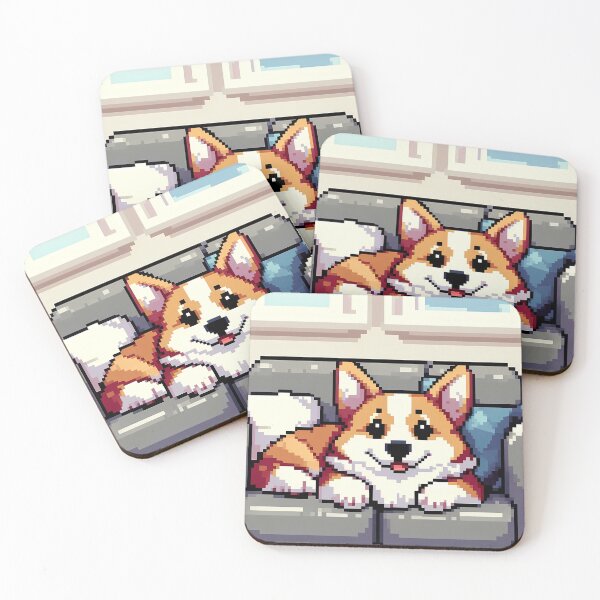 Item preview, Cute Corgi on Couch - Pixel Art designed and sold by Heidi25L.