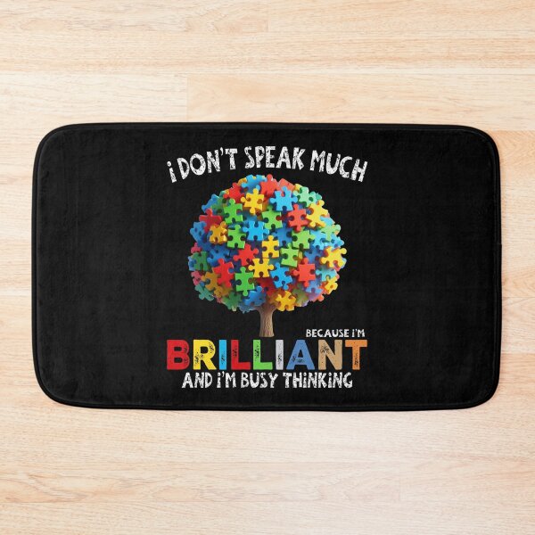 Item preview,  I Don't Speak Much Because I'm Brilliant And I'M Busy Thinking -  Colorful Puzzle Tree - Autistic Girl & Boy  designed and sold by Smix Pixels.