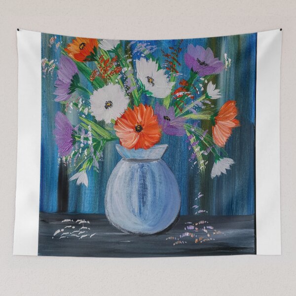 Item preview, Radiant floral arrangements of beautiful flowers in a glass vase, designed and sold by kkartwork.