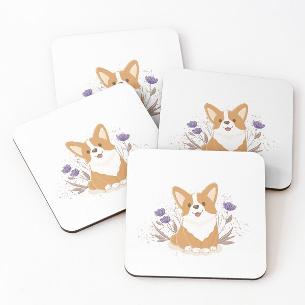 Item preview, Cachorro Corgi Bebé Flores Moradas designed and sold by CraftachicDsgn.