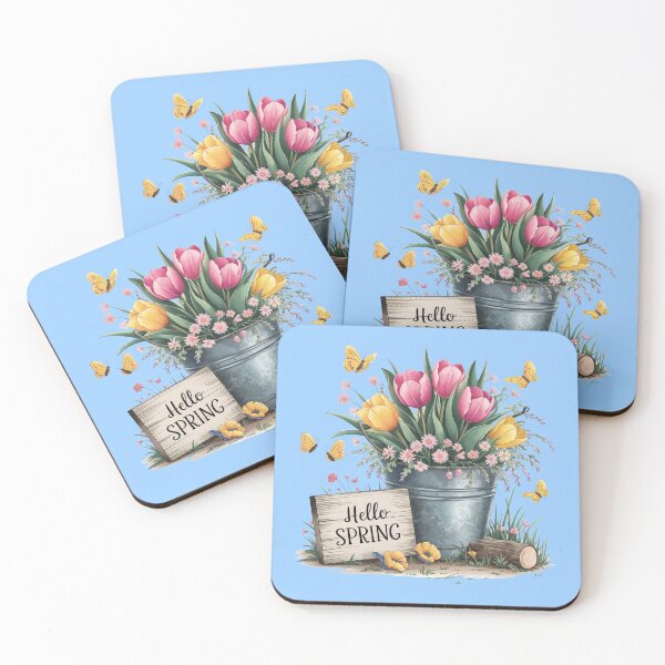 Item preview, “Hello Spring” Vintage Floral Illustration designed and sold by Bowbubble.
