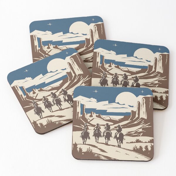 Item preview, 4 cowboys riding through the night designed and sold by MidnightInk Designs.