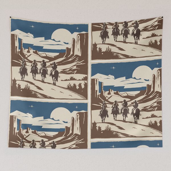 Item preview, 4 cowboys riding through the night designed and sold by MidnightInk Designs.