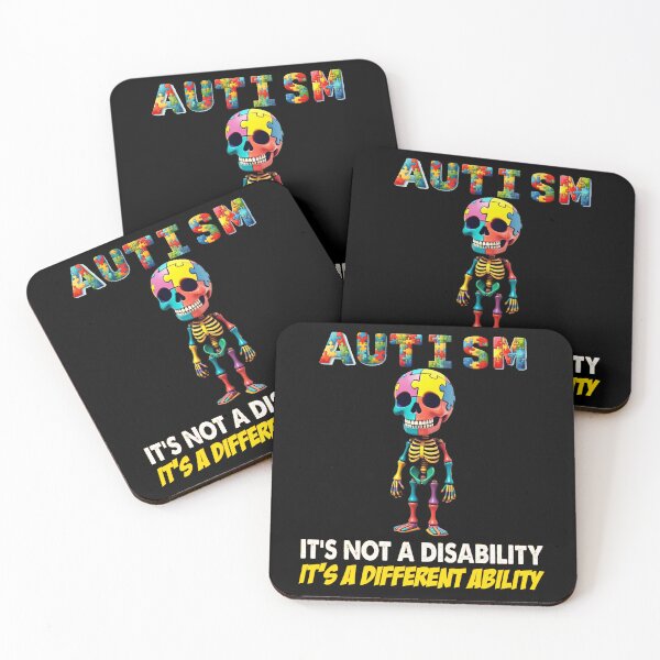 Item preview, Autism It's Not A Disability It's A Different Ability -  Colorful Puzzle Skeleton - Autistic Girl & Boy  designed and sold by Smix Pixels.