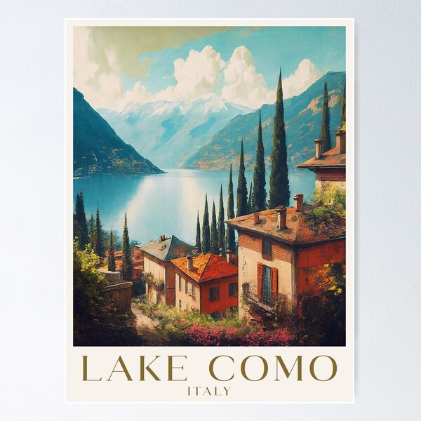 Item preview, Lake Como, Italy Painting Poster designed and sold by ArtVectorXO.