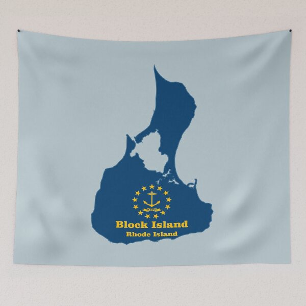 Item preview, Block Island map flag designed and sold by studioss76.