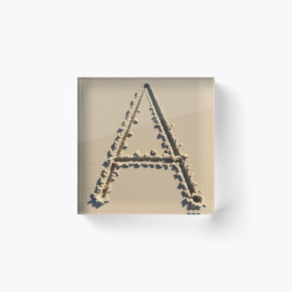 SAND LETTER A Acrylic Block