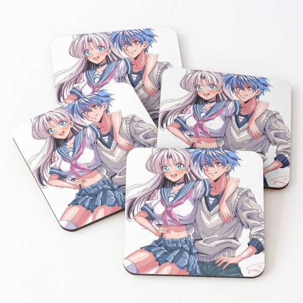 Item preview, Romantic Anime Couple – Schoolgirl & Cool Anime Guy Hugging designed and sold by AirForceTuan.