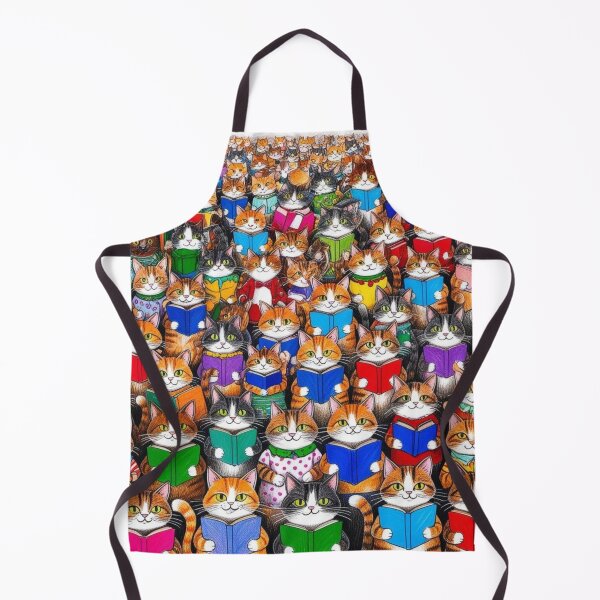 Item preview, Many Cats Reading Books Pattern designed and sold by AlinaSCorner.