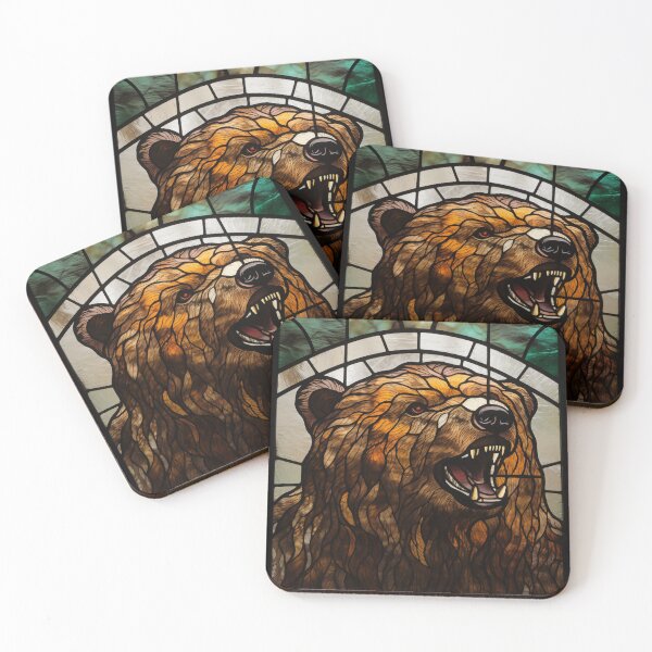 Item preview, Grizzly Bear in Stained Glass designed and sold by RedHandedOD.
