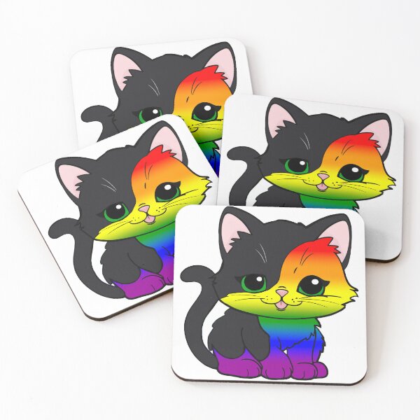 Item preview, Kawaii Rainbow Cat – LGBTQ+ Pride Cute Design designed and sold by Travelslightly.