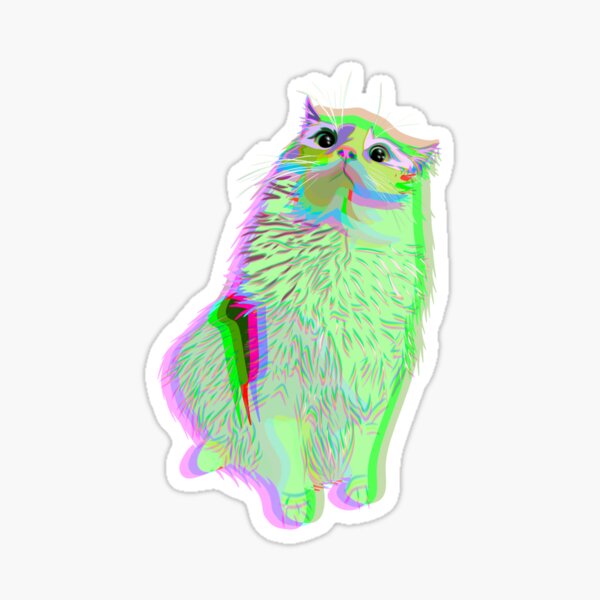 Item preview, A fluffy colorful cat designed and sold by Pbjaejamz.