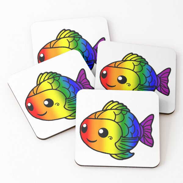 Item preview, Kawaii Rainbow Fish – LGBTQ+ Pride Cute Design designed and sold by Travelslightly.