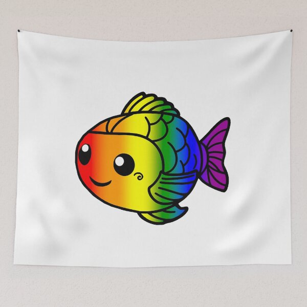 Item preview, Kawaii Rainbow Fish – LGBTQ+ Pride Cute Design designed and sold by Travelslightly.