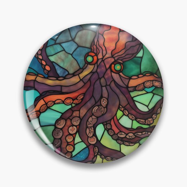 Item preview, Octopus in Stained Glass designed and sold by RedHandedOD.