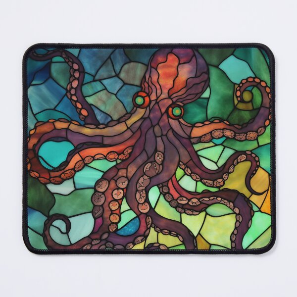 Item preview, Octopus in Stained Glass designed and sold by RedHandedOD.