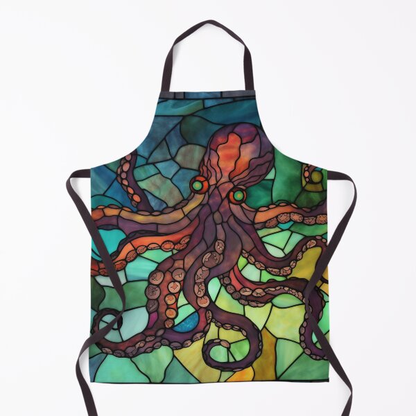 Item preview, Octopus in Stained Glass designed and sold by RedHandedOD.