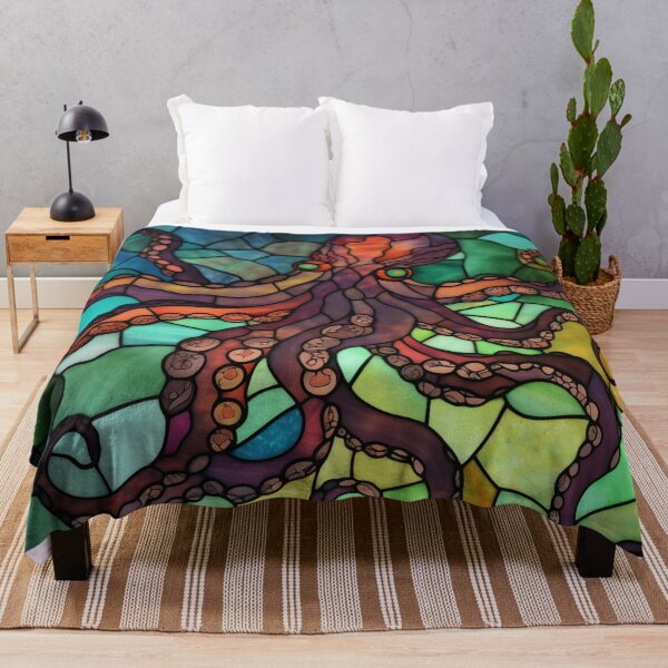 Item preview, Octopus in Stained Glass designed and sold by RedHandedOD.