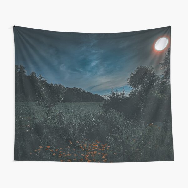 Item preview, Solar Glow – Dramatic Sunset Meadow with Fiery Blooms designed and sold by RediscoverdLens.