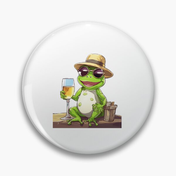 Item preview, Frog, Frog with beer, Cool frog,cool frog design, funny frog art, frog with sunglasses, frog drinking wine, quirky frog gift, chill frog, relaxed frog, wine lover gift, designed and sold by WHDProduction45.