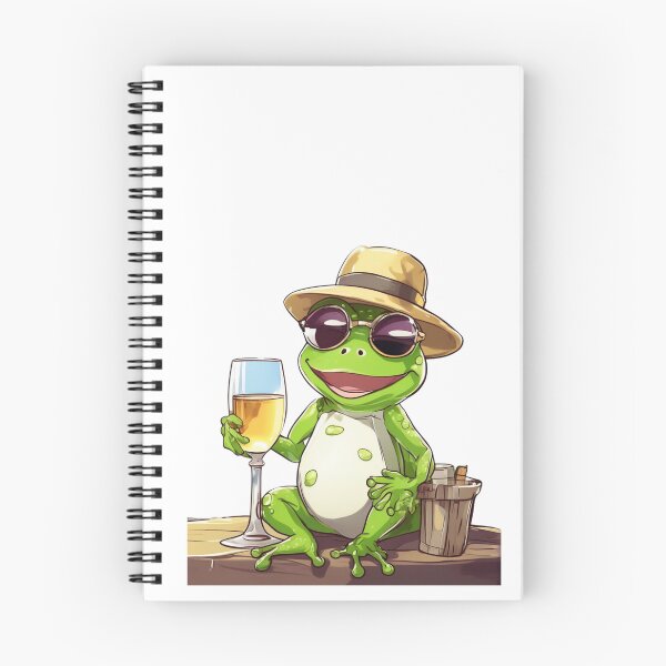 Item preview, Frog, Frog with beer, Cool frog,cool frog design, funny frog art, frog with sunglasses, frog drinking wine, quirky frog gift, chill frog, relaxed frog, wine lover gift, designed and sold by WHDProduction45.