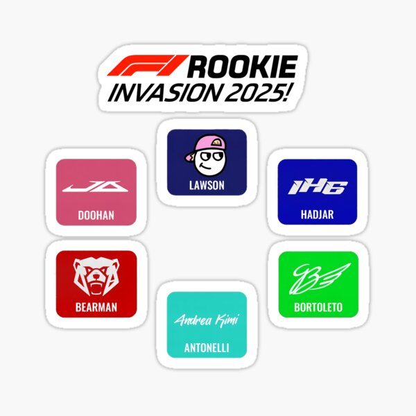 Item preview, F1 Rookie Invasion 2025! - Rookie Logo Sticker Set designed and sold by Studio F1Grid.
