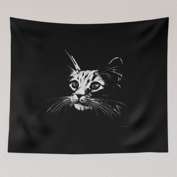 Item preview, Feline Focus Black And White Cat Art designed and sold by Sharon Cummings Art.