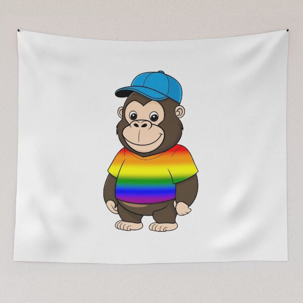 Item preview, Cool Pride Gorilla with Rainbow Tee | LGBTQ Rainbow Animal Design designed and sold by Travelslightly.