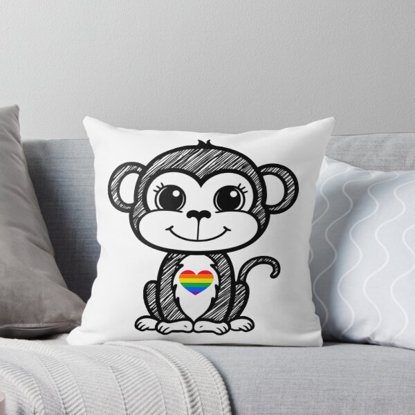 Item preview, Cute Pride Monkey with Rainbow Heart | LGBTQ Rainbow Animal Design designed and sold by Travelslightly.